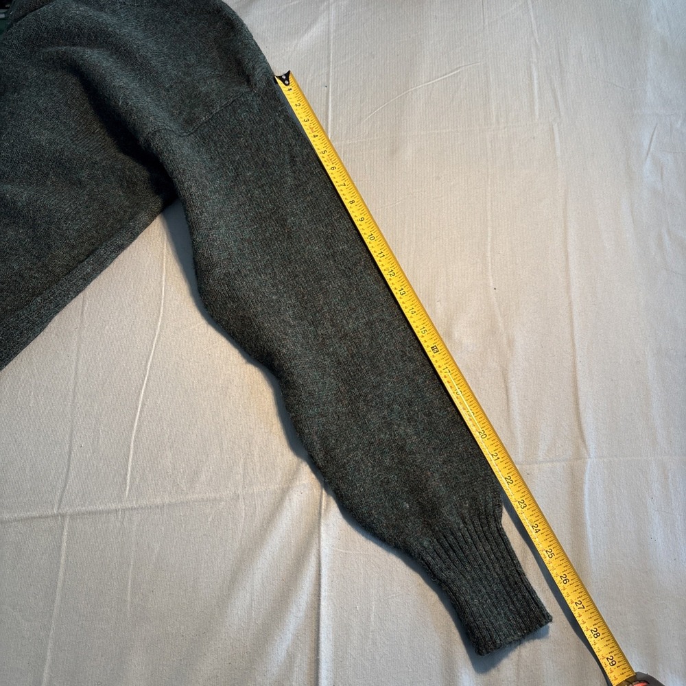 Pendleton Mens L Shetland Wool Crewneck Sweater Green Heather Knit Pullover - Picture 8 of 9